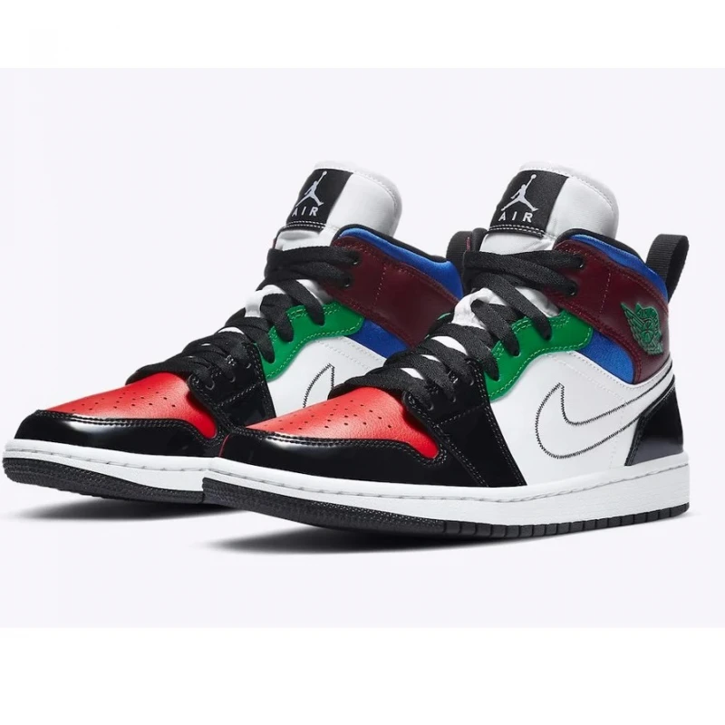 Giày Jordan 1 Mid SE Black White Multi-Color (W)  DB5454-001